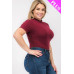 Plus Size Ribbed Short Sleeve Bodysuit