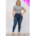 Plus Size Ribbed Short Sleeve Bodysuit
