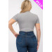 Plus Size Ribbed Short Sleeve Bodysuit