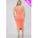 Plus Size Square Neck Ruched Bodycon Midi Dress