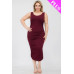 Plus Size Square Neck Ruched Bodycon Midi Dress