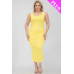 Plus Size Square Neck Ruched Bodycon Midi Dress