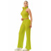 Crinkle Wide Pants Set Zipper
