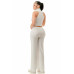 Crinkle Wide Pants Set Zipper