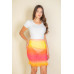 Ruched Ruffle Trim Mesh Mini Bodycon Skirt