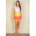 Ruched Ruffle Trim Mesh Mini Bodycon Skirt