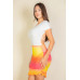 Ruched Ruffle Trim Mesh Mini Bodycon Skirt
