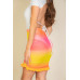 Ruched Ruffle Trim Mesh Mini Bodycon Skirt