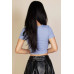 Basic Short Sleeve Ribbed Round Neck Top