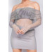 Shirred Off-shoulder Fishnet Top