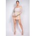 Shirred Off-shoulder Fishnet Top
