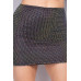Mid-rise Rhinestone Fishnet Mini Skirt