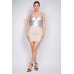 Mid-rise Rhinestone Fishnet Mini Skirt