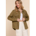 Button Down Cotton Denim Shacket