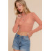 Long Sleeve Mock Neck Mesh Top