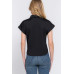 Short Slv Front Tie Stretch Ity  Top