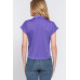 Short Slv Front Tie Stretch Ity  Top