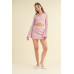 Waffle Knit Bell Sleeve Top And Skirt Set