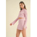 Waffle Knit Bell Sleeve Top And Skirt Set
