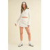 Waffle Knit Bell Sleeve Top And Skirt Set