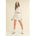 Waffle Knit Bell Sleeve Top And Skirt Set