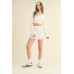 Waffle Knit Bell Sleeve Top And Skirt Set