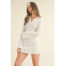 Waffle Knit Bell Sleeve Top And Skirt Set
