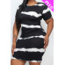 Plus Size Tie-dye Print Bodycon Dress