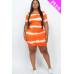 Plus Size Tie-dye Print Bodycon Dress