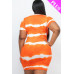 Plus Size Tie-dye Print Bodycon Dress