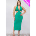 Plus Size Cut-out Halter Neck Double Back Tie Split Thigh Midi Dress