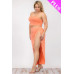 Plus Size Crop Cami & Split Thigh Maxi Skirt Set
