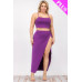 Plus Size Crop Cami & Split Thigh Maxi Skirt Set