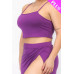 Plus Size Crop Cami & Split Thigh Maxi Skirt Set