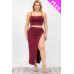 Plus Size Crop Cami & Split Thigh Maxi Skirt Set