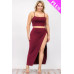 Plus Size Crop Cami & Split Thigh Maxi Skirt Set