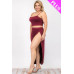 Plus Size Crop Cami & Split Thigh Maxi Skirt Set