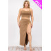 Plus Size Crop Cami & Split Thigh Maxi Skirt Set