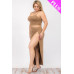 Plus Size Crop Cami & Split Thigh Maxi Skirt Set