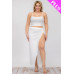 Plus Size Crop Cami & Split Thigh Maxi Skirt Set