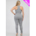 Plus Size Crop Tank Top & Ruched Pants Set