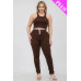 Plus Size Crop Tank Top & Ruched Pants Set