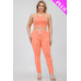 Plus Size Crop Tank Top & Ruched Pants Set