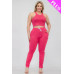 Plus Size Crop Tank Top & Ruched Pants Set