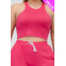 Plus Size Crop Tank Top & Ruched Pants Set