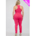 Plus Size Crop Tank Top & Ruched Pants Set