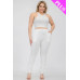 Plus Size Crop Tank Top & Ruched Pants Set