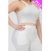 Plus Size Crop Tank Top & Ruched Pants Set
