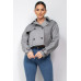 Notch Buckled Sleeve Crop Trench Coat
