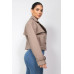 Notch Buckled Sleeve Crop Trench Coat